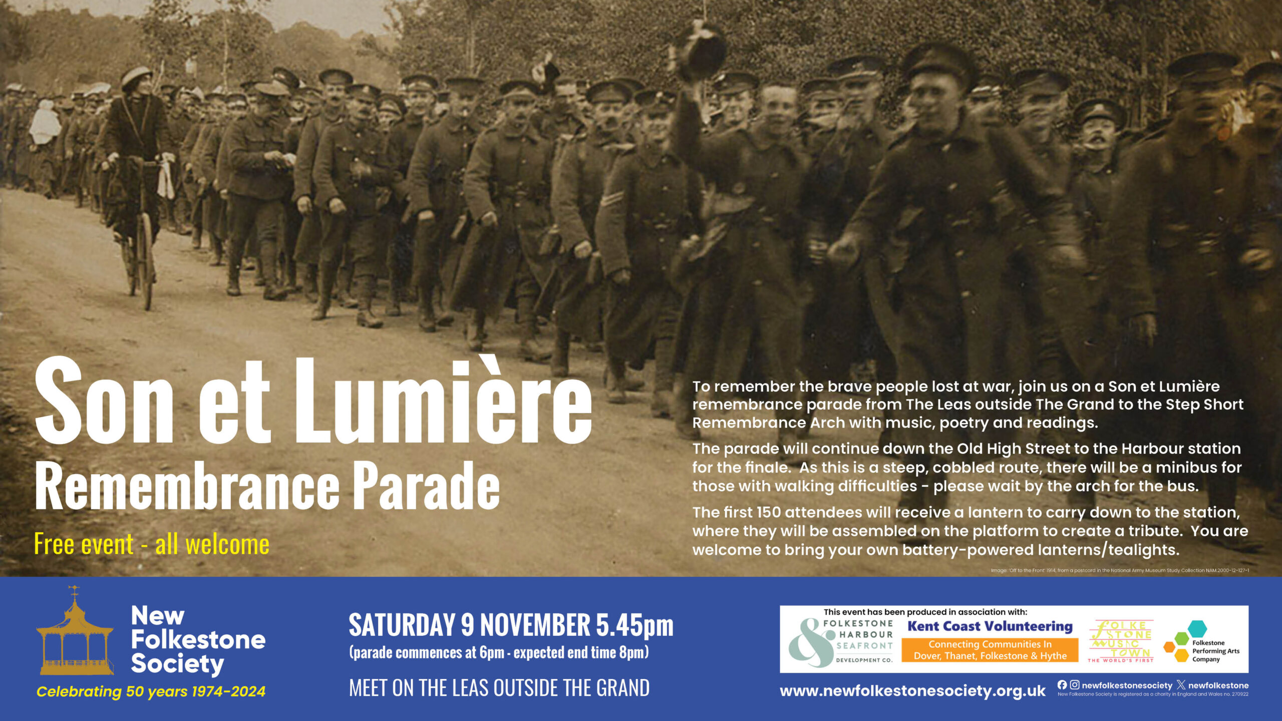 Poster for 'Son et Lumière Remembrance Parade'